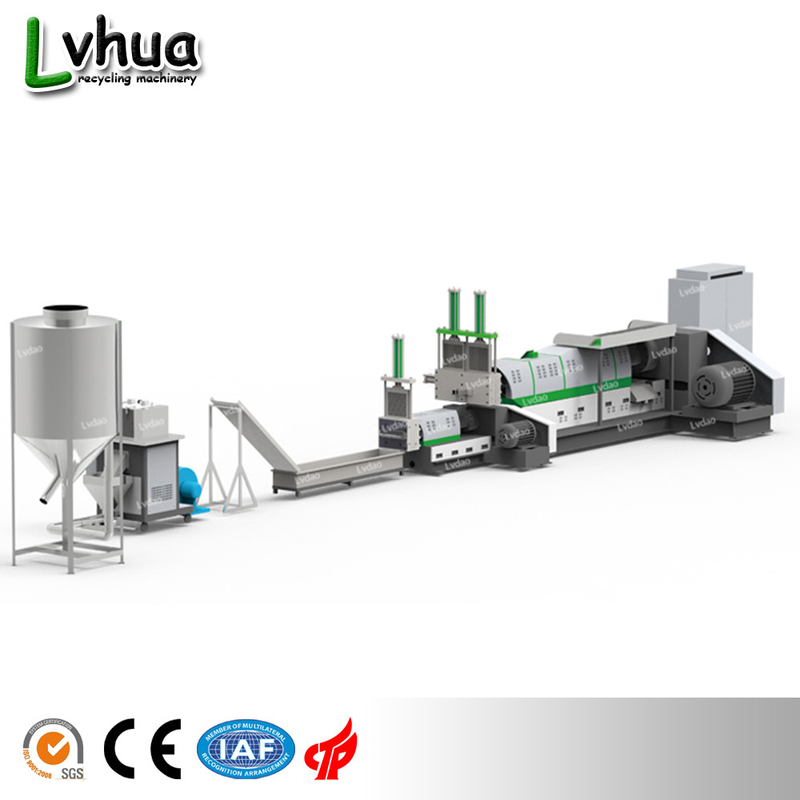 Nylon waste silk cloth film recycling and pelletizing line  power 45kw